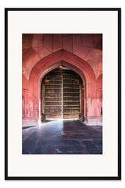 Gerahmter Kunstdruck Eingang zur Moschee, Delhi, Indien