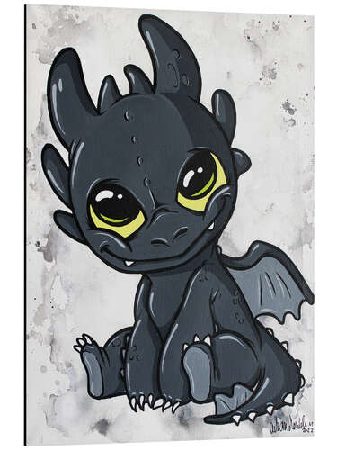 Tableau en aluminium Little black Dragon