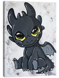 Stampa su tela Little black Dragon