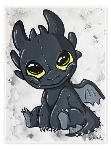 Póster Little black Dragon