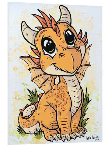 Tableau en PVC Little orange dragon