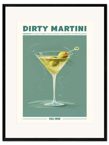 Impresión de arte enmarcada Dirty Martini, USA 1960
