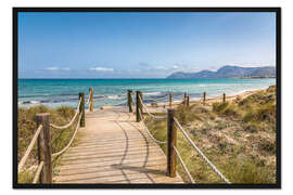 Gerahmter Kunstdruck Weg zum Strand Son Serra de Marina, Mallorca