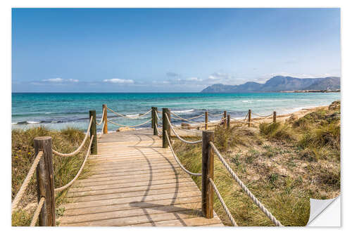 Selvklebende plakat Beach Son Serra de Marina, Mallorca