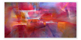 Poster Colour spaces - Red meets blue and orange