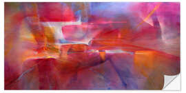 Adesivo murale Colour spaces - Red meets blue and orange