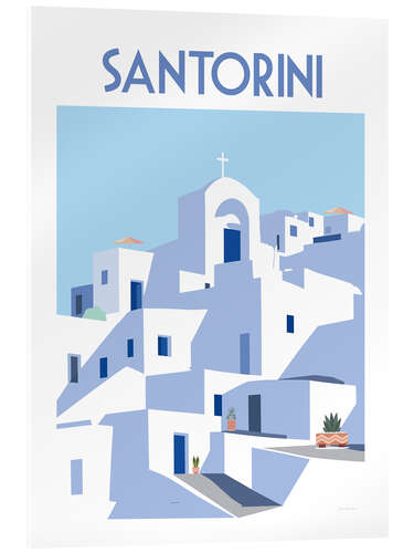 Tableau en verre acrylique Santorini III