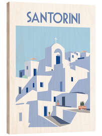 Wood print Santorini III