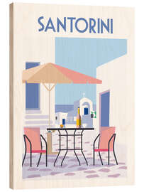 Wood print Santorini II