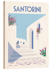 Wood print Santorini I
