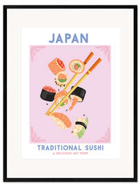 Ingelijste kunstdruk Traditional Sushi, Japan