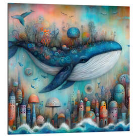 Quadro em alumínio Whimsical whale