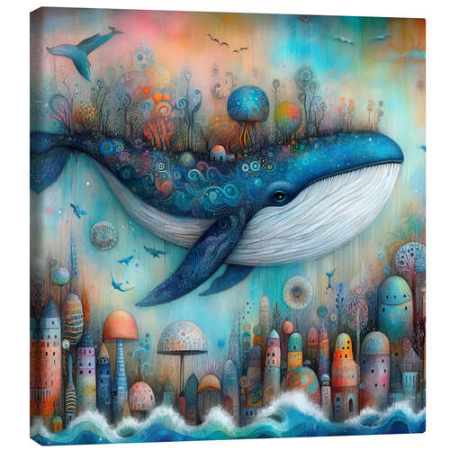 Stampa su tela Whimsical whale