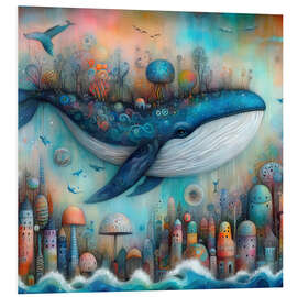 Quadro em PVC Whimsical whale