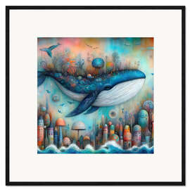 Gerahmter Kunstdruck Wunderlicher Wal