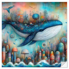 Wall sticker Whimsical whale