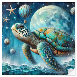 Sticker mural Magical Sea Turtle I - nobelart