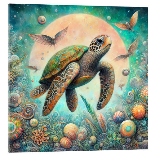 Obraz na szkle akrylowym Magical Sea Turtle II