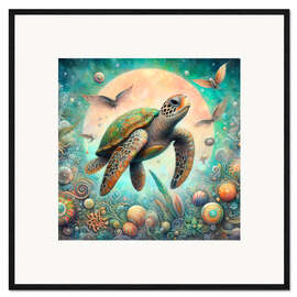 Gerahmter Kunstdruck Magische Meeresschildkröte II