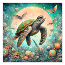 Wall print Magical Sea Turtle II - nobelart