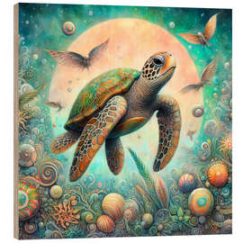 Wood print Magical Sea Turtle II - nobelart