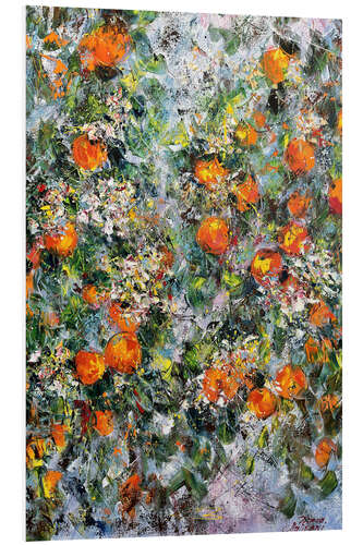 Hartschaumbild Blühender Orangenbaum