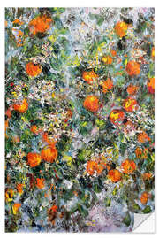 Selvklæbende plakat Blooming Orange Tree