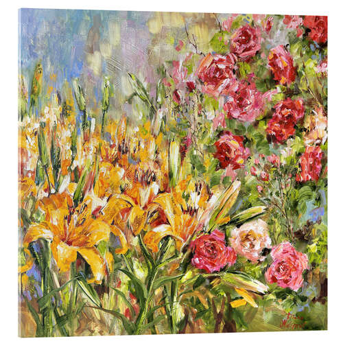 Acrylic print Yellow Lilies