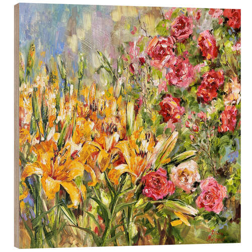 Cuadro de madera Yellow Lilies