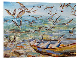 Foam board print Boat and seagulls - Diana Malivani