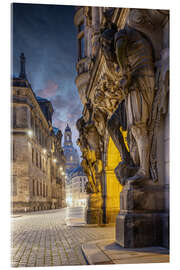 Akrylbilde View through Dresden's old town to the Frauenkirche - Jan Wehnert