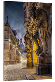Holzbild Blick durch die Dresdner Altstadt auf die Frauenkirche - Jan Wehnert