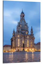 Alubild Frauenkirche in Dresden, beleuchtet am Abend - Jan Wehnert