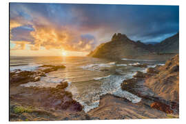 Aluminium print Tenerife, Punta del Hidalgo at sunrise