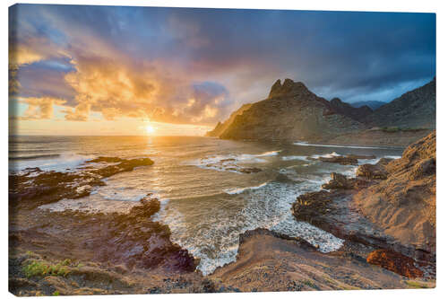 Canvas print Tenerife, Punta del Hidalgo at sunrise