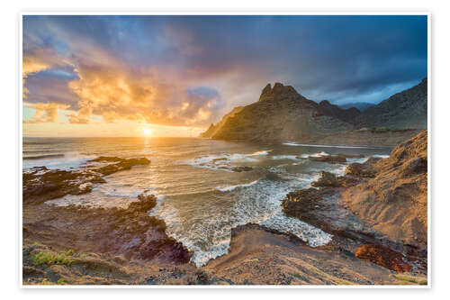 Poster Teneriffa, Punta del Hidalgo bei Sonnenaufgang