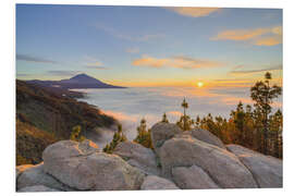 Foam board print View of Teide volcano at sunset, Tenerife