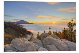Magnettafel Blick Richtung Teide bei Sonnenuntergang, Teneriffa