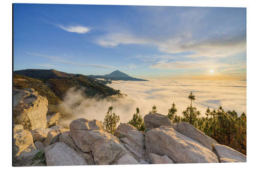 Aluminium print Tenerife, view towards Teide in the evening