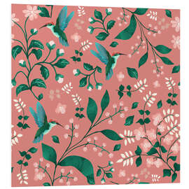 Hartschaumbild Kolibri-Garten