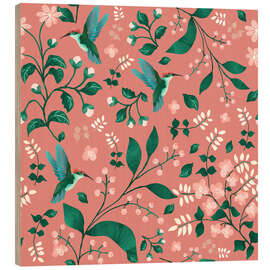 Holzbild Kolibri-Garten