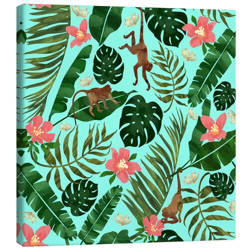 Quadro em tela Tropical Garden Mint