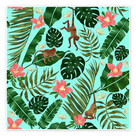 Wall print Tropical Garden Mint - SpaceFrog Designs