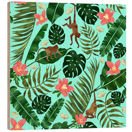 Hout print Tropical Garden Mint