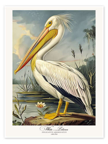 Póster White Pelican after Audubon