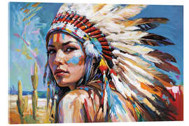 Acrylglasbild Amerikanische Ureinwohnerin - Leon Devenice