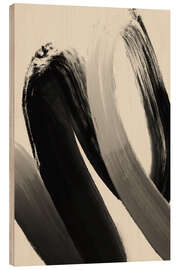 Wood print Black Strokes No 23
