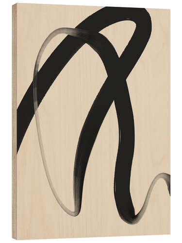 Wood print Black Strokes No 25