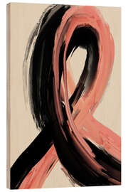 Tableau en bois Black And Peach No 1
