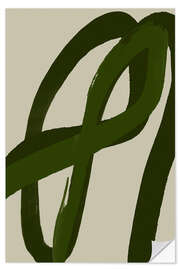 Wandsticker Green Strokes No 1
